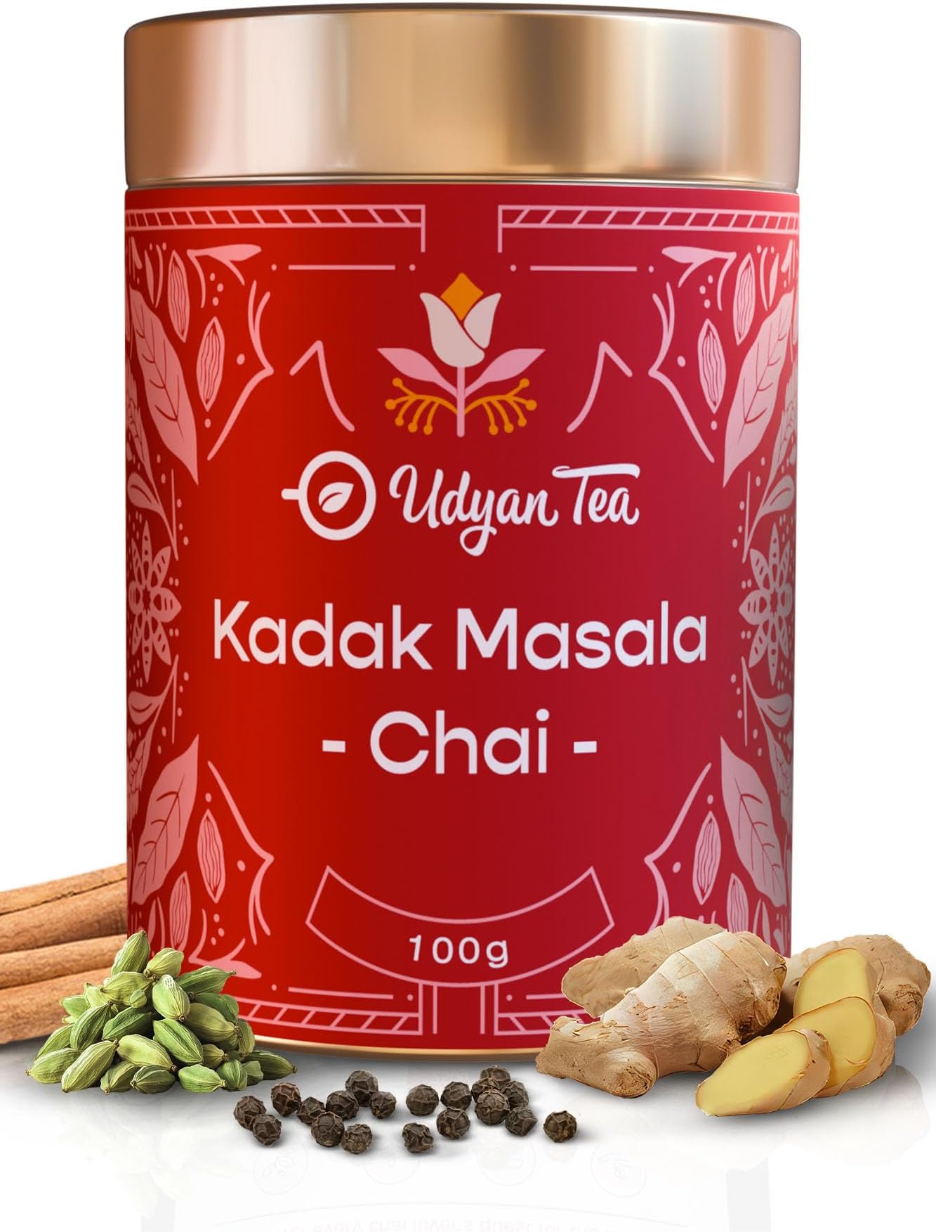 - Udyan Tea Kadak Masala Chai | Authentic Indian Masala Chai Latte | Premium Blend with Fresh Tea Leaves & Real Spices, 100g (40 Cups)