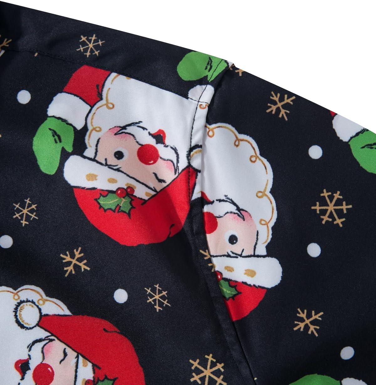 Men Ugly Christmas Button Down Shirt Funny Santa Claus Holiday Hawaiian Short Sleeve Dress Shirt - Image 4