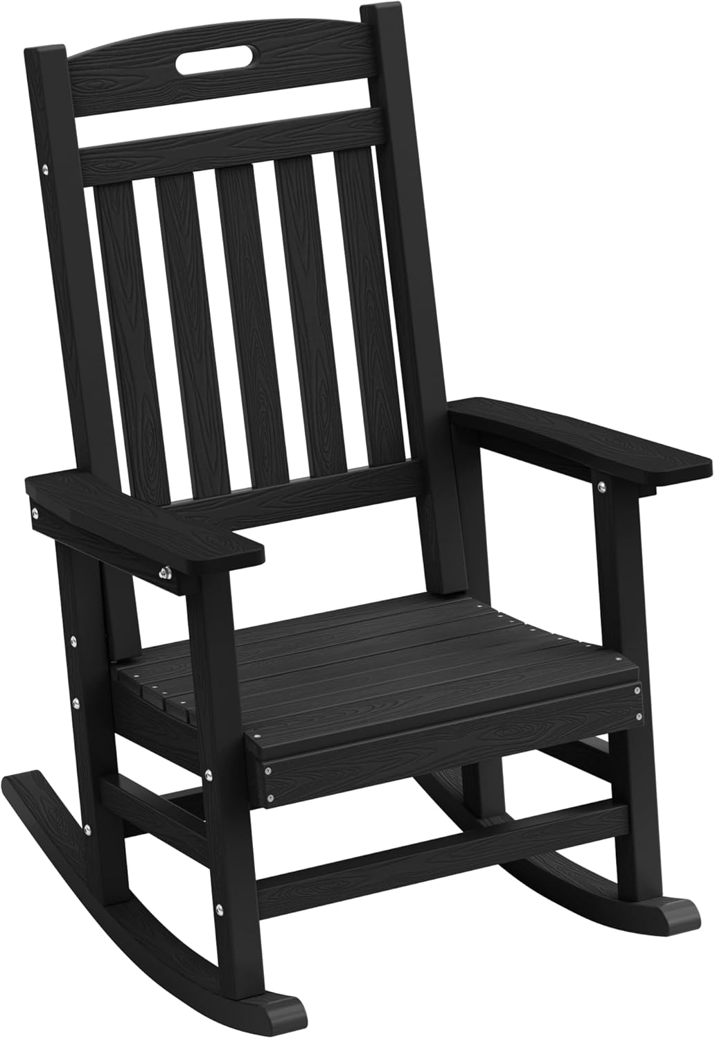YEFU Porch Rocking Chairs Set of 4: Plastic Rocking Chairs for Outside, Weather Resistant for Patio, Waterproof, Rock smoothly, Navy Blue