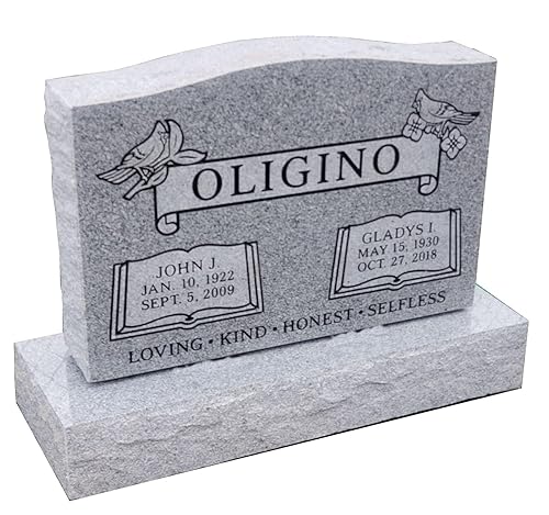 Cemetery headstone - small - monument grade granite. Includes standard