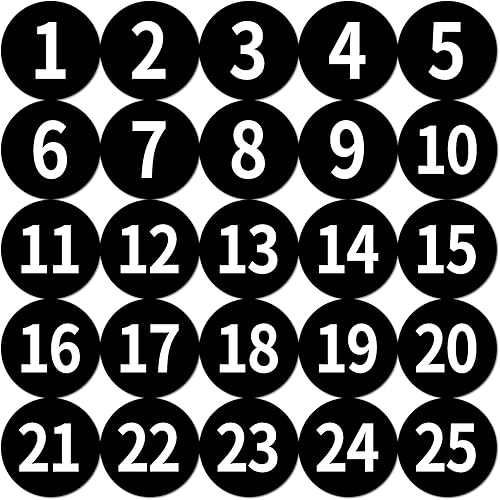 Miniatura 8 de 2 hojas de calcomanías de vinilo numeradas de círculos de 1 a 10, antidecoloración, impermeables, de 1.2 pulgadas, autoadhesivas, troqueladas,