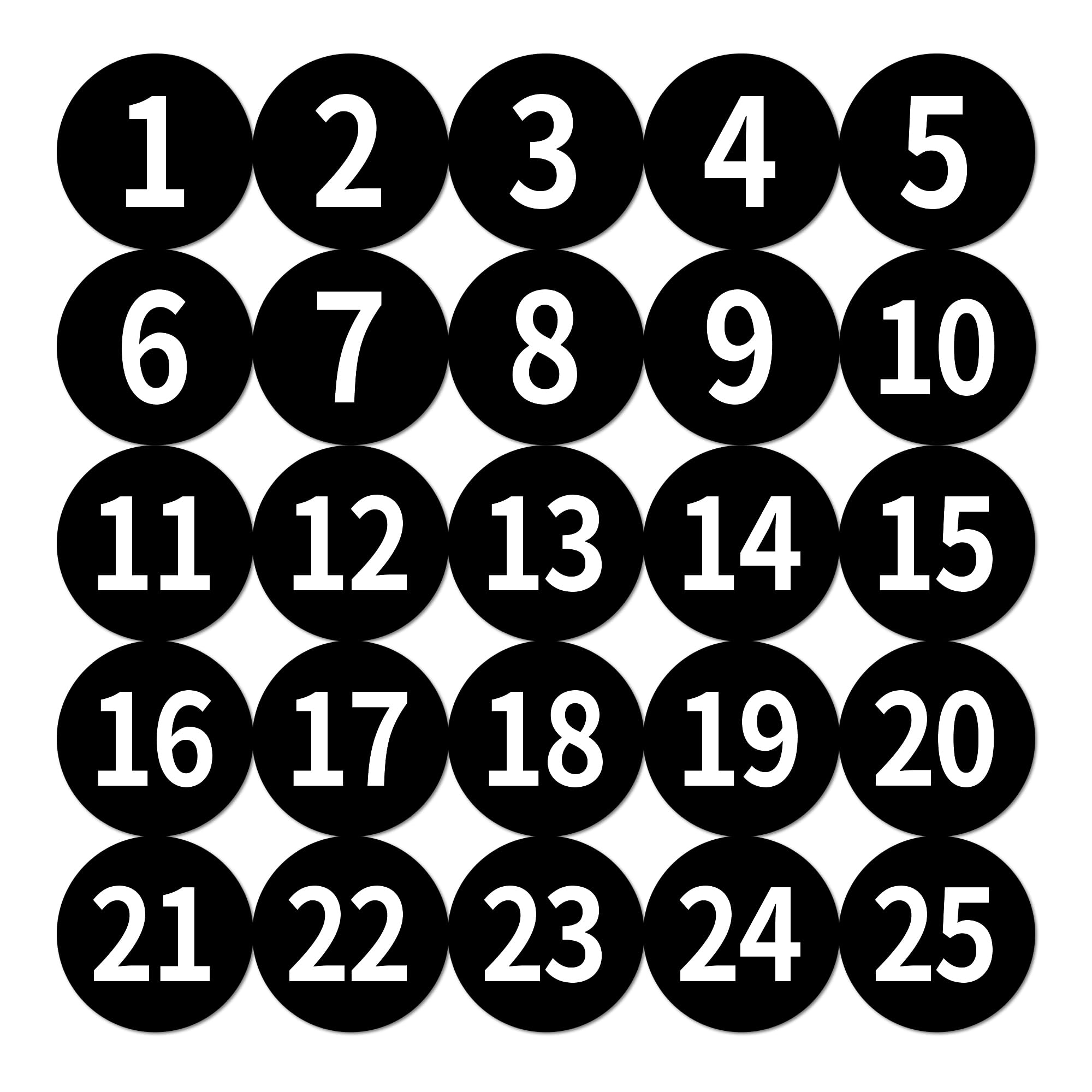Amazon.com: 1-25 Circle Numbered Vinyl Stickers,Anti-Fading