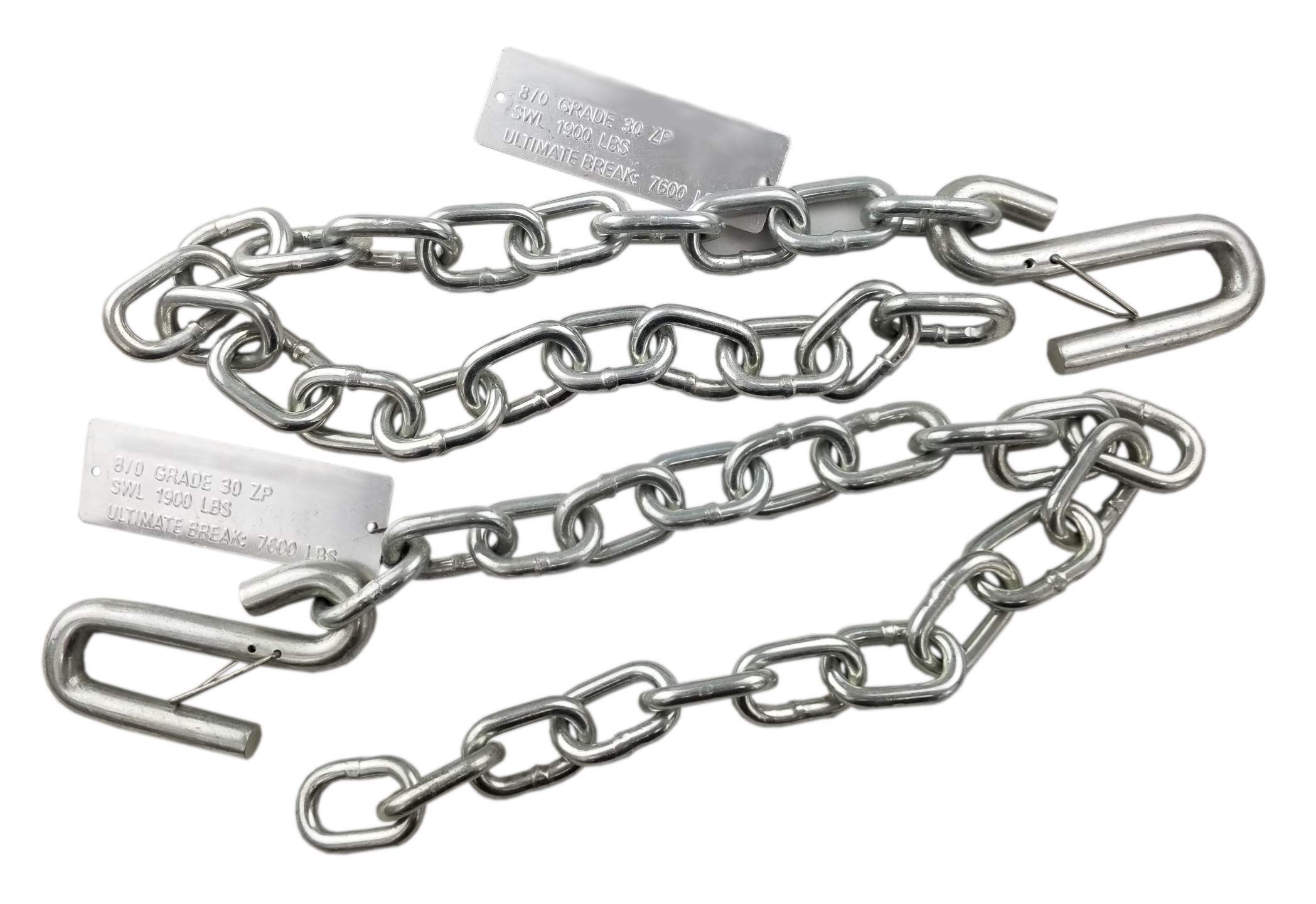 Class A Customs | 2 Pack | RV 7,600# Safety Chains, Truck, Trailer Hitch, Coupler