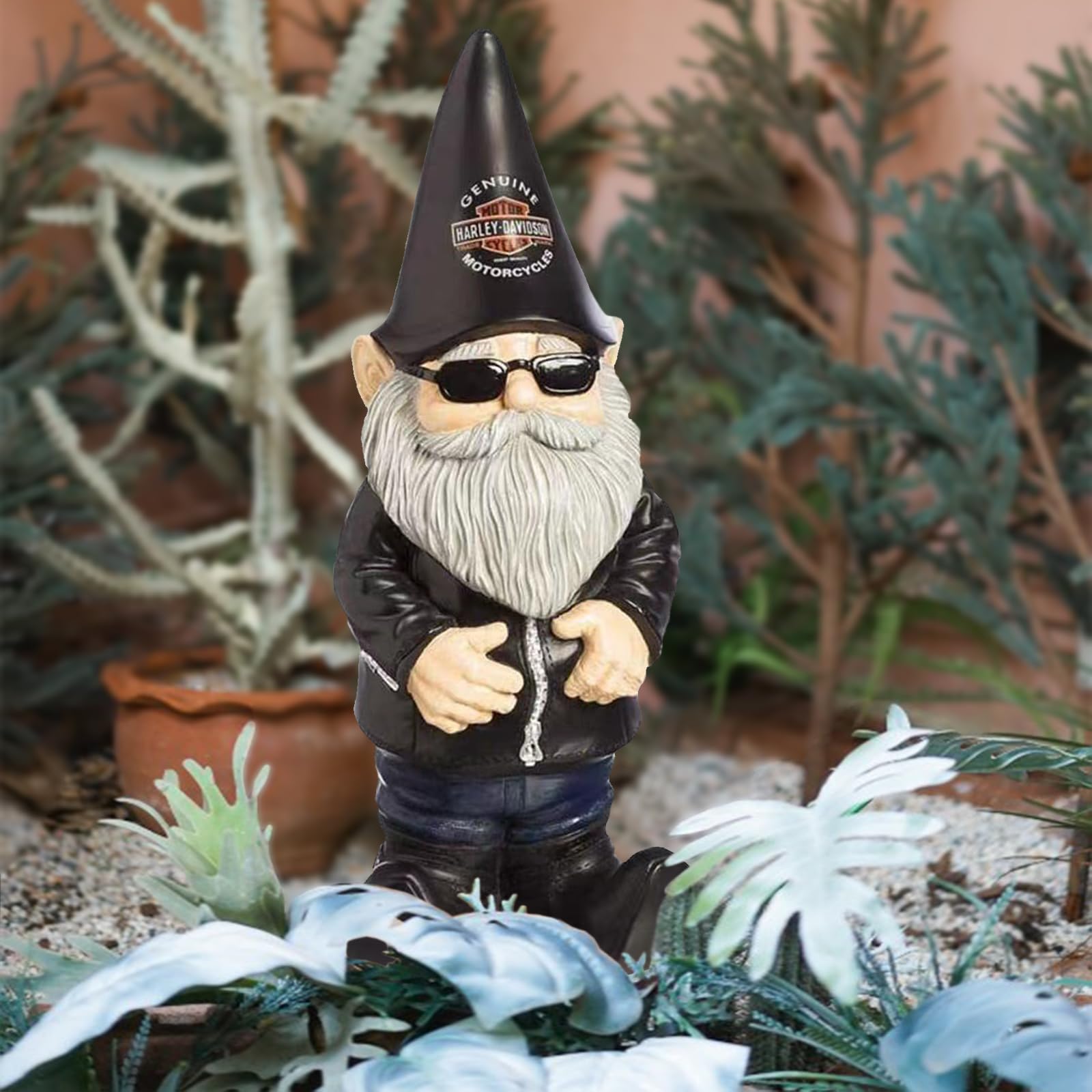 1 Piezas Jardín Gnomo de Moto, Gnomo de Jardín Resina, Gnomo Divertido Jardin, Decoraciones de Jardín, para Decorar Jardines, Mesas de Comedor, Fiestas