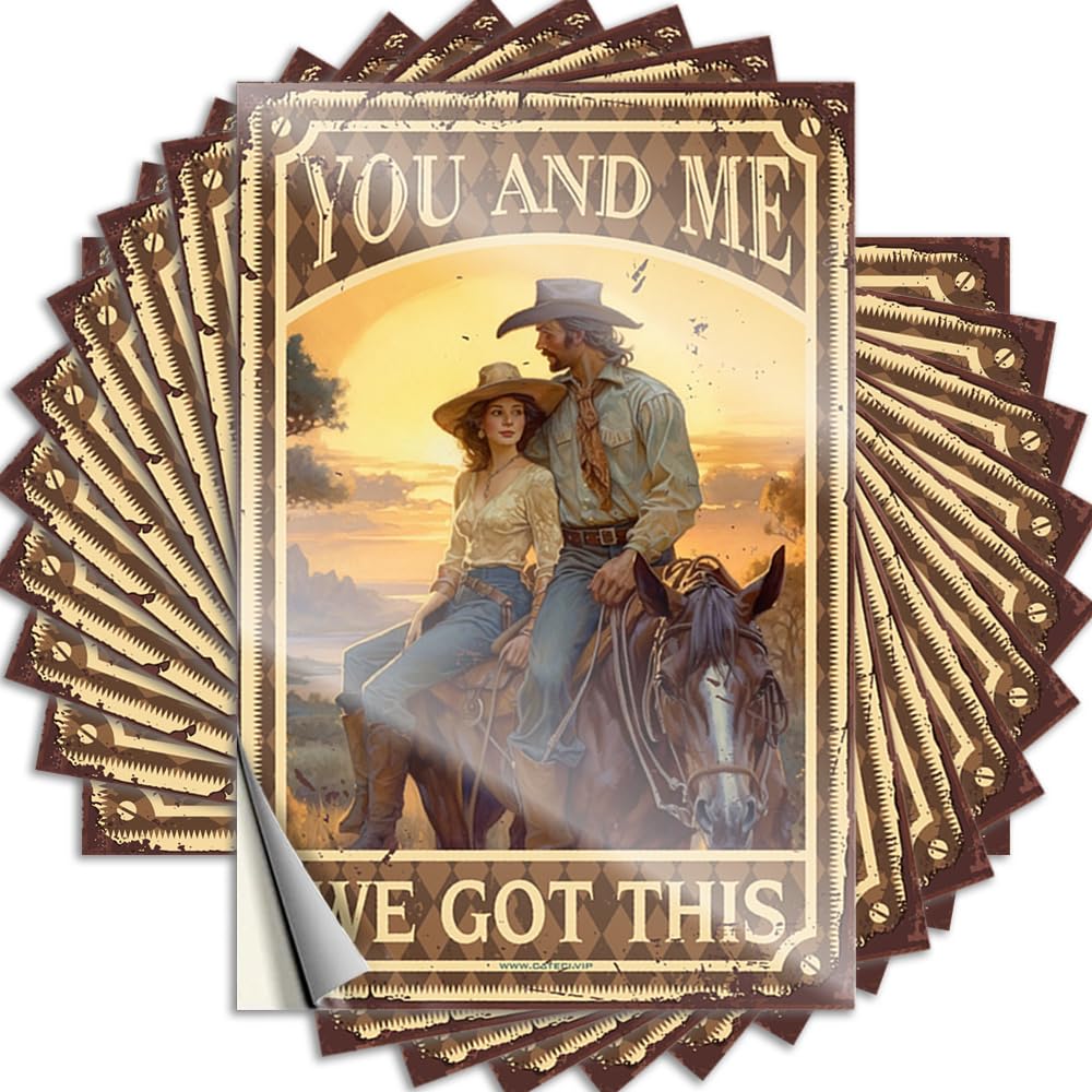 Funny Sticker Music | Positive Water You and Me We Got This Cowboy Cowgirl for Antimicrobial(12X18CM)