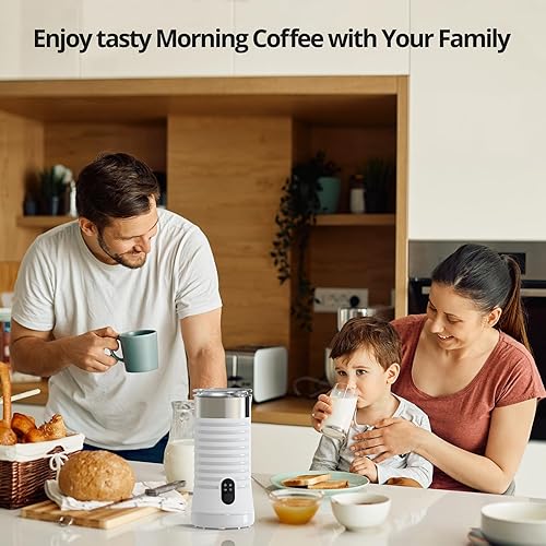 Miniatura 6 de Espumador de leche, vaporizador de leche eléctrico 4 en 1, máquina automática de espuma fría y caliente, espumador de apagado automático para café,