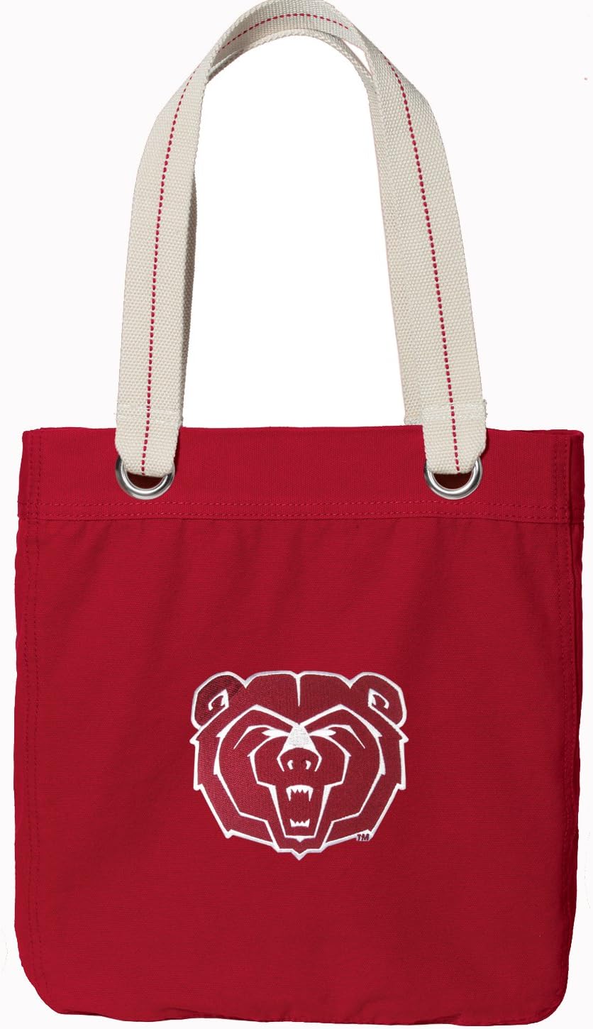 Broad Bay Missouri State University Tote Bag RICH Dye Washed RED COTTON CANVAS