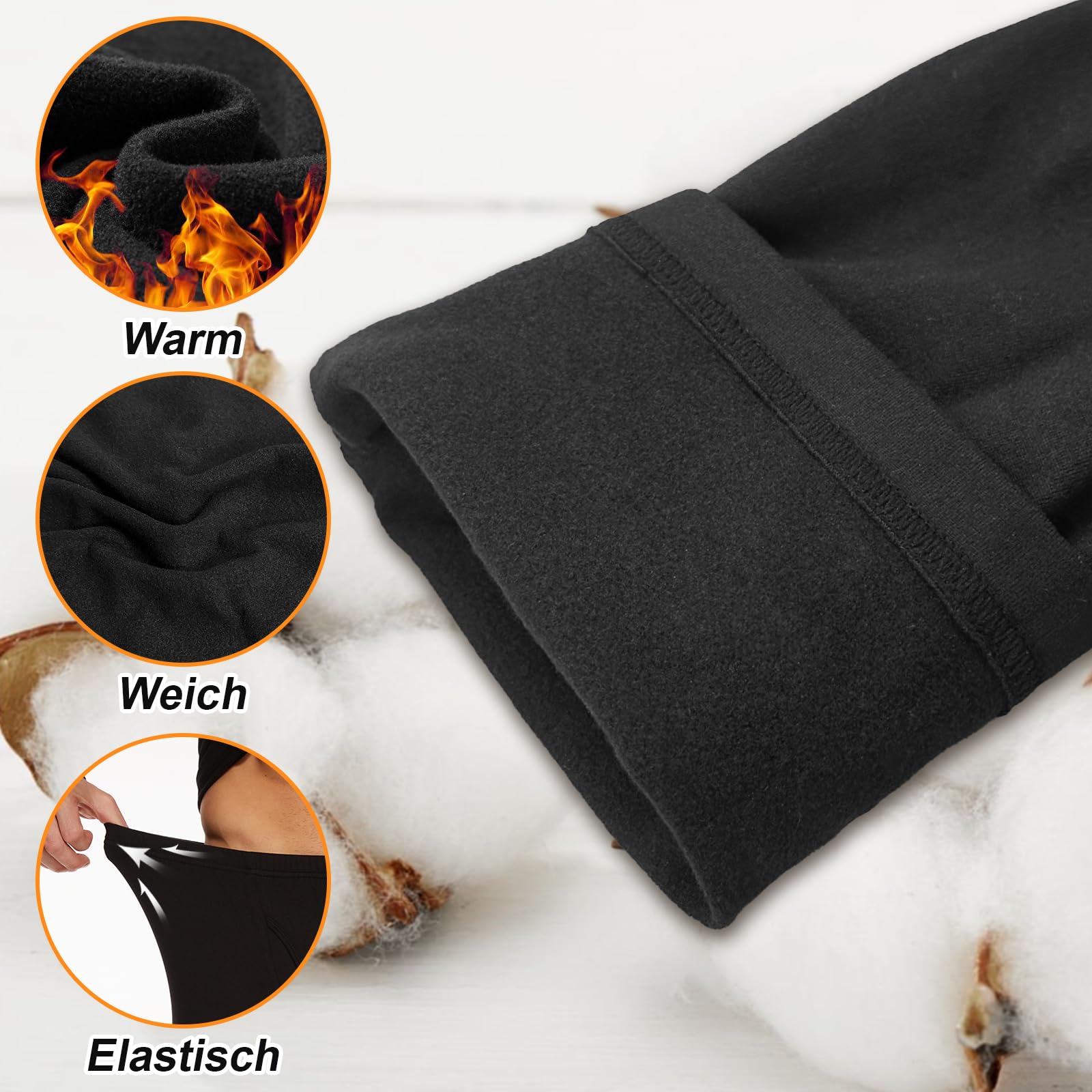 AKKQHH Caleçon thermique pour homme - Long et chaud - Sous-vêtements thermiques pour l'hiver - Sous-vêtements de ski en polaire - Sous-vêtements fonctionnels