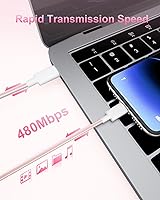 Vista 7 de Paquete de 2 cables USB C a USB C de 100 W - Cable de carga rápida para iPhone 15 Pro Max/Plus Samsung S23 iPad Pro iPad Air/Mini MacBook Pro/Air