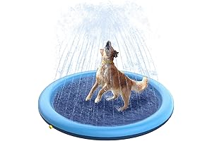 Peteast 51" Doggy Splash Pad, a Slippery Outdoor Dog Water Toy for Large Pups