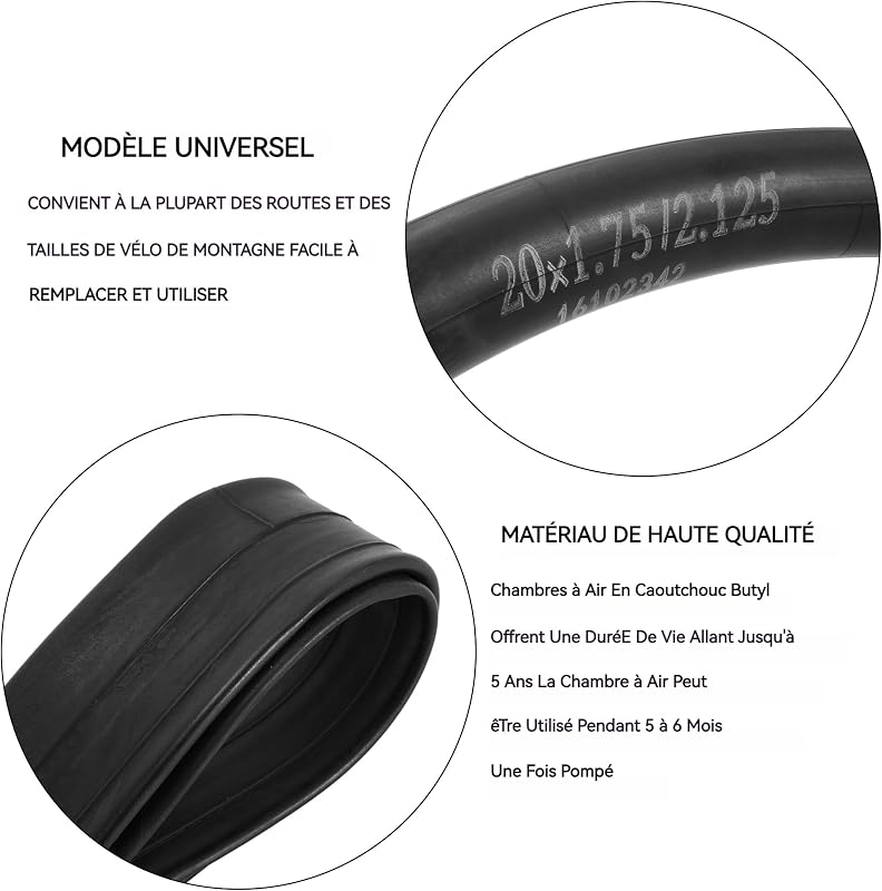 MTATCN 20x1.75/2.125 Butyl Gumi Belső Kerékpárgumi Schrader Szeleppel - Strapabíró MTB, BMX, Cruiser Bicikli Tömlő, 2 db + Szeleptartozékok
