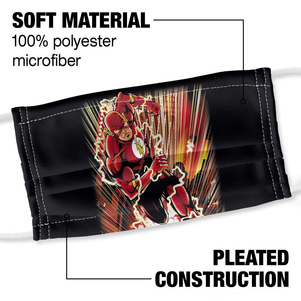 Popfunk The Flash Street Speed 1-Ply Reusable Face Mask Covering with Adjustable Nose Wire, Unisex