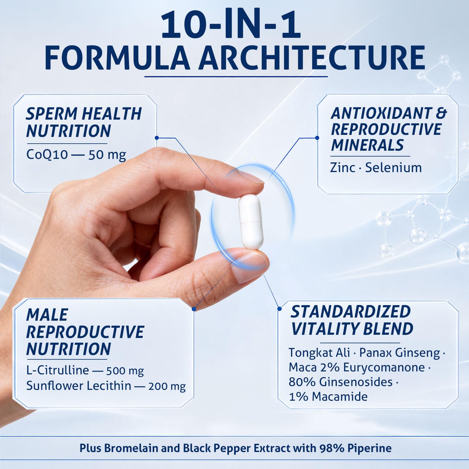Male Fertility Supplements for Men, 10-in-1 Preconception Formula, 60 Caps — Amazon image 3