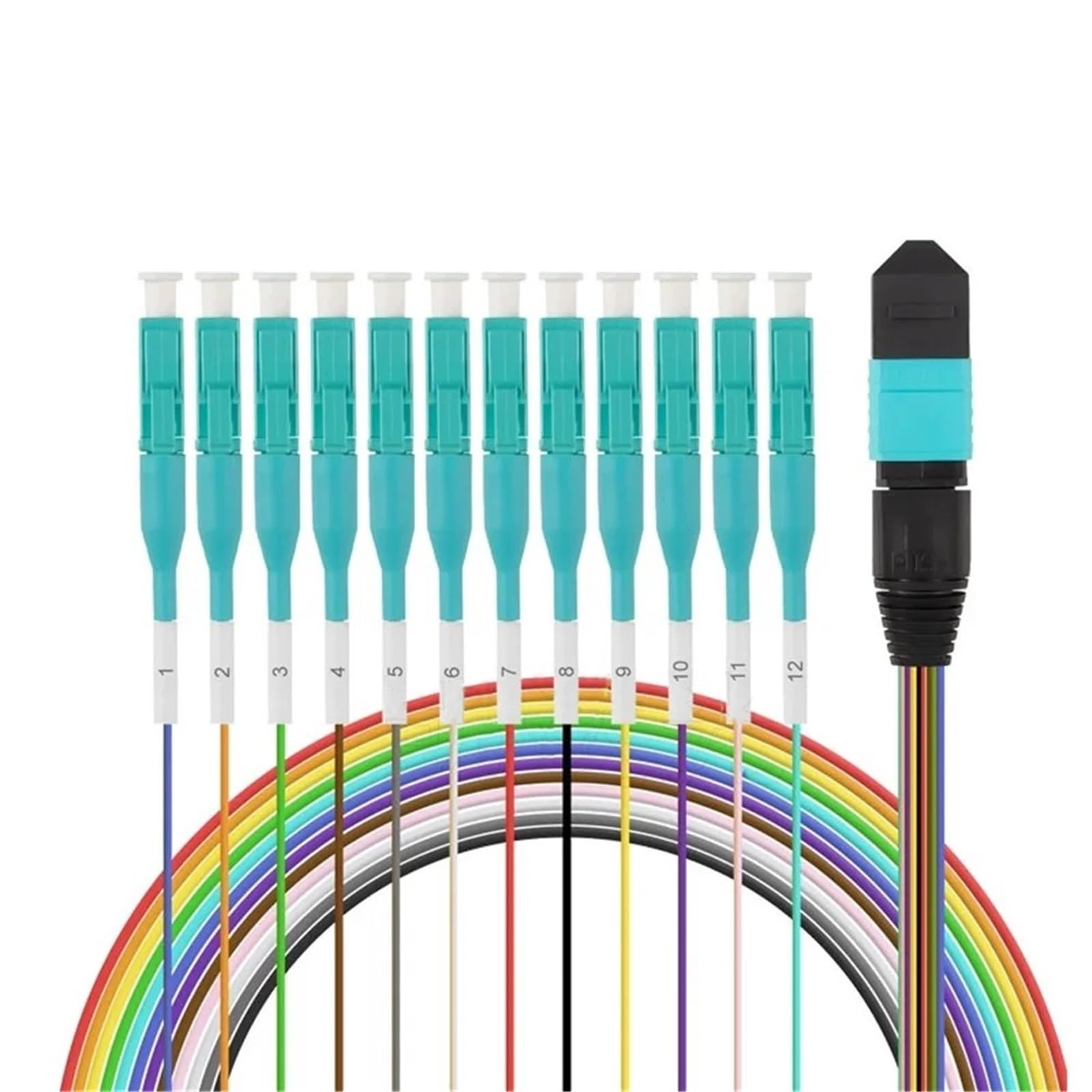 Cordon de raccordement fibre optique MPO-LC 12 brins 0,9 mm 30 cm(0.3m MPO-LC SM)