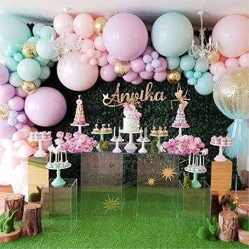 Pastel Balloons Arch Garland Kit for Wedding Baby Shower Decorations | 105pcs, 5 10 12 18 inch different sizes, macaron color, with gold confetti balloons, for birthday party decor