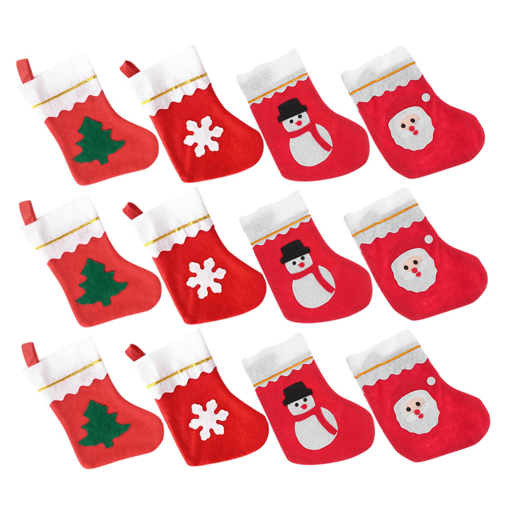 PRETYZOOM 2 Sätze Weihnachtsstrumpf Goodie Bag Mini-weihnachtsstrümpfe Weihnachtsdekoration Weihnachts-mini-socken Kleine Hessische Taschen Ornamente Strümpfe Weihnachten Stoff Stück * 2