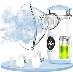 NEBULIZER KIT-Mesh Nebulizer - Portable Nebulizer, Handheld Mesh Nebulizer with LED Interface and Auto-Cleaning, Adjustable Mist for Adults Kids,Type-C Rechargeable