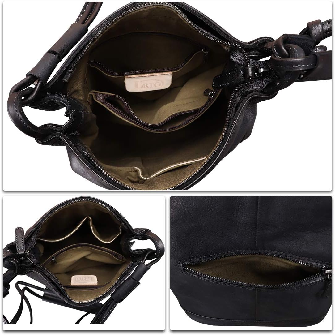 Genuine Leather Crossbody Purses for Women Satchel Purses Vintage Handmade Shoulder Bag Cowhide Handbags