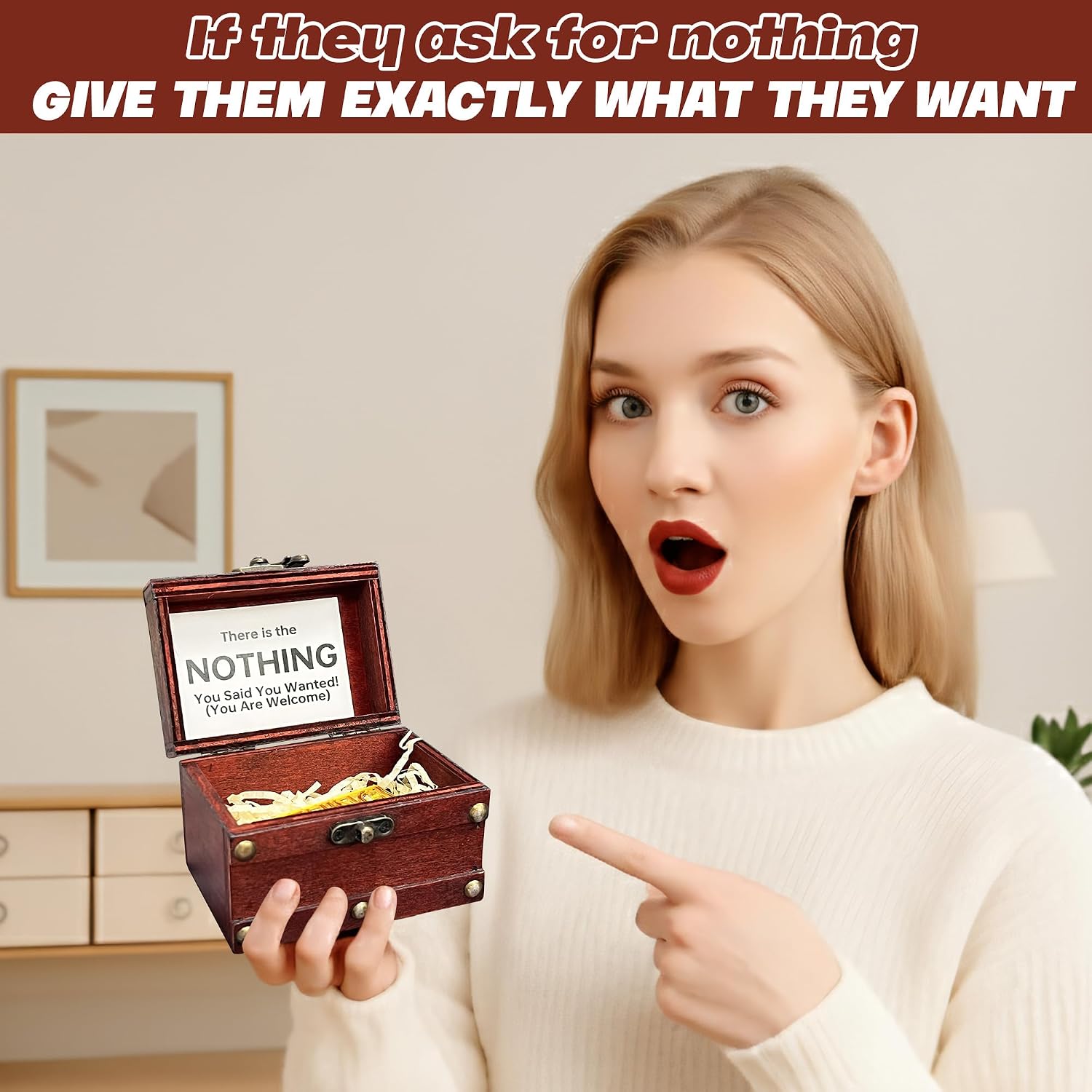 The Gift of Nothing - Funny Gag Gifts for Person Who Wants Nothing, White Elephant Funny Gifts for The Person Who Has Everything, Christmas Idea Joke Gifts for Women Men