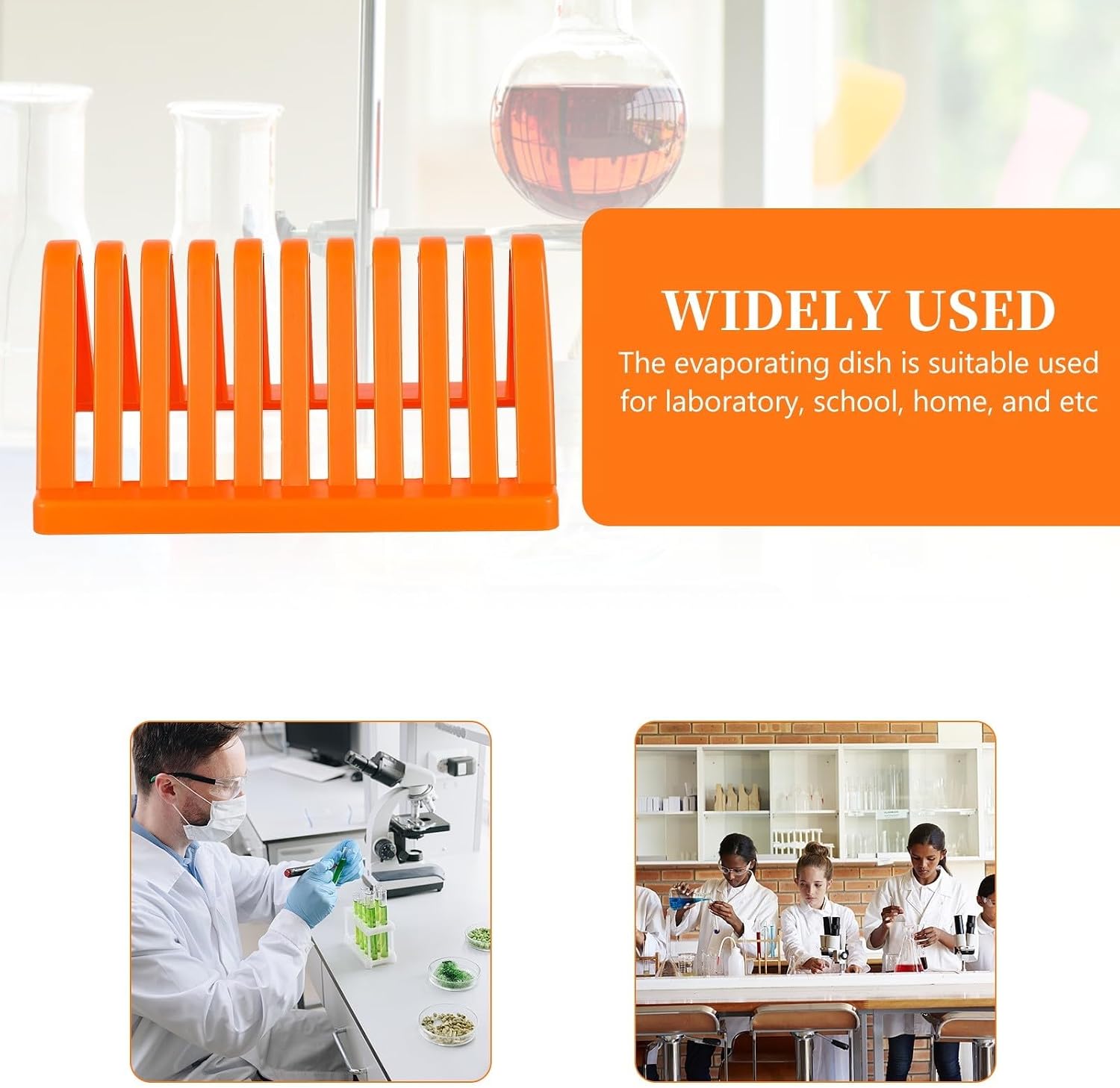 Glass Slide Drying Rack Stand Pp Material 2pcs for Laboratory Use Portable with Convenient Storage Orange Color Suitable for Glass Slide