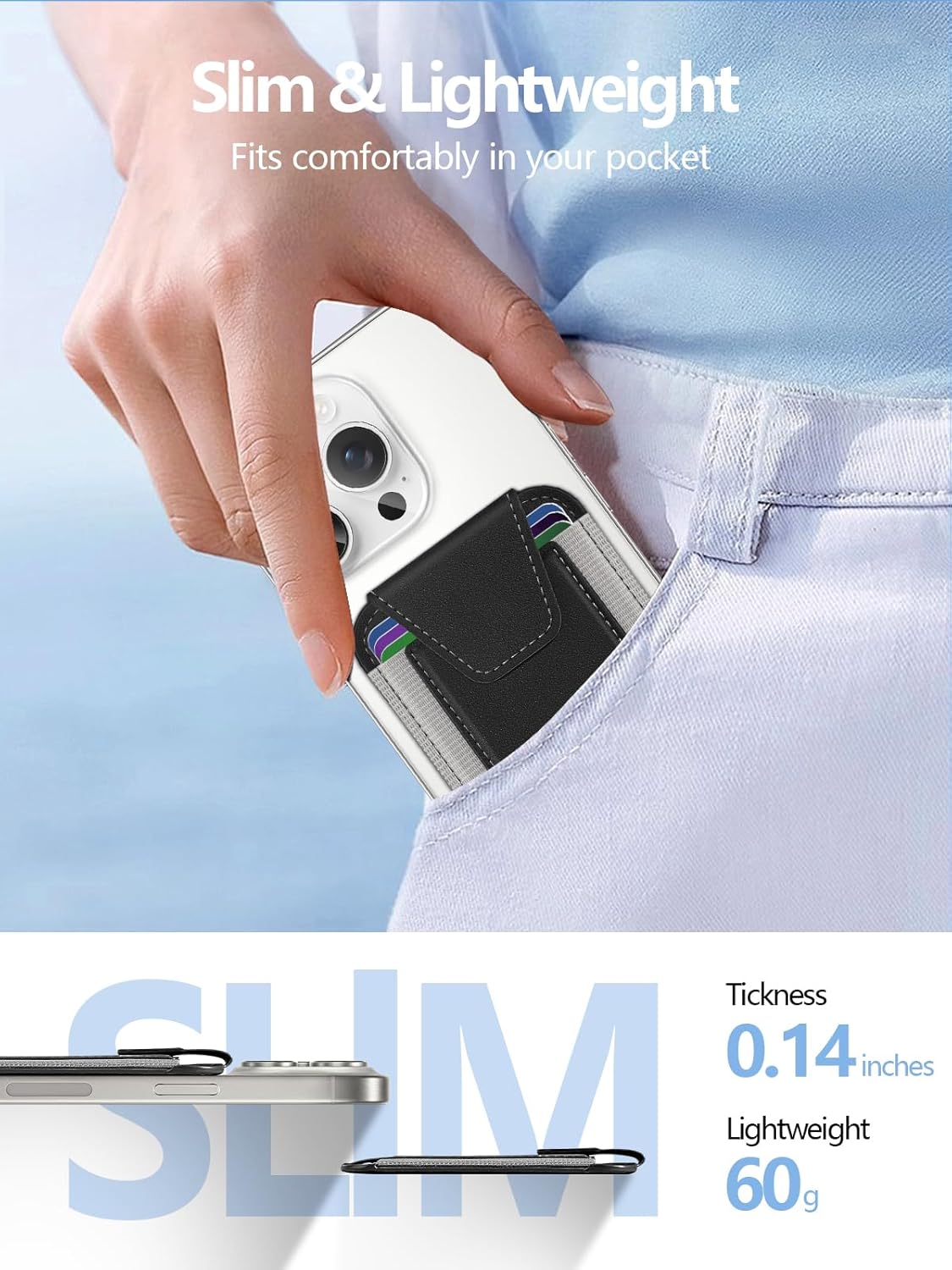 Miroddi for MagSafe Wallet with Privacy Flap, Strongest Magnetic Card Holder for iPhone 17/16/15/14/13/12 Series, Leather Magnetic Phone Wallet, Fit 7 Cards, RFID Blocking, No More Falling, Black - Image 6