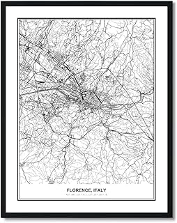 Susie Arts 8X10 Unframed Florence Italy Wall Art Metropolitan City View Abstract Street Map Art Print Poster Wall Decor Home Office sdm022