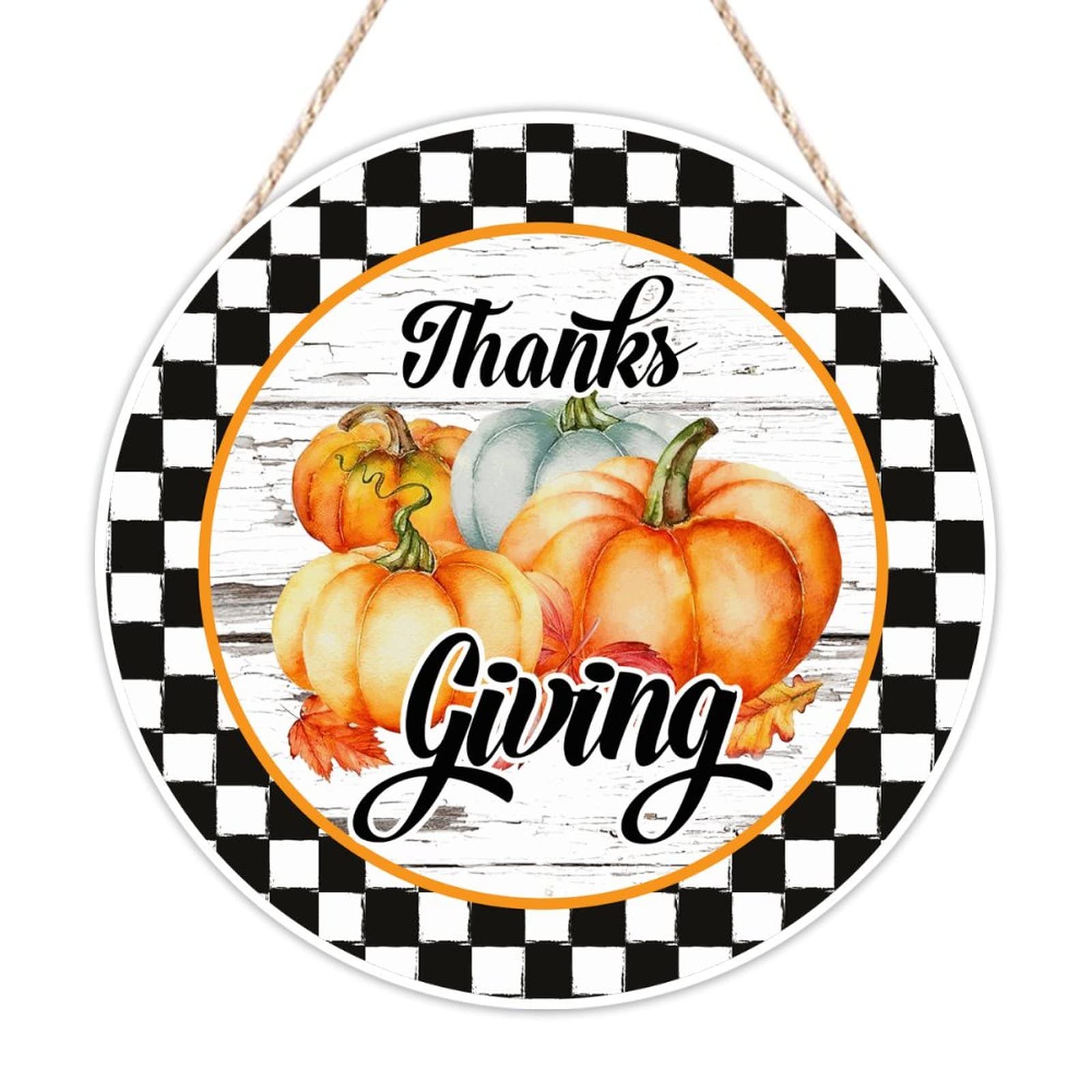 Panneau de bienvenue couronne de citrouille en bois, le cadeau idéal de pendaison de crémaillère