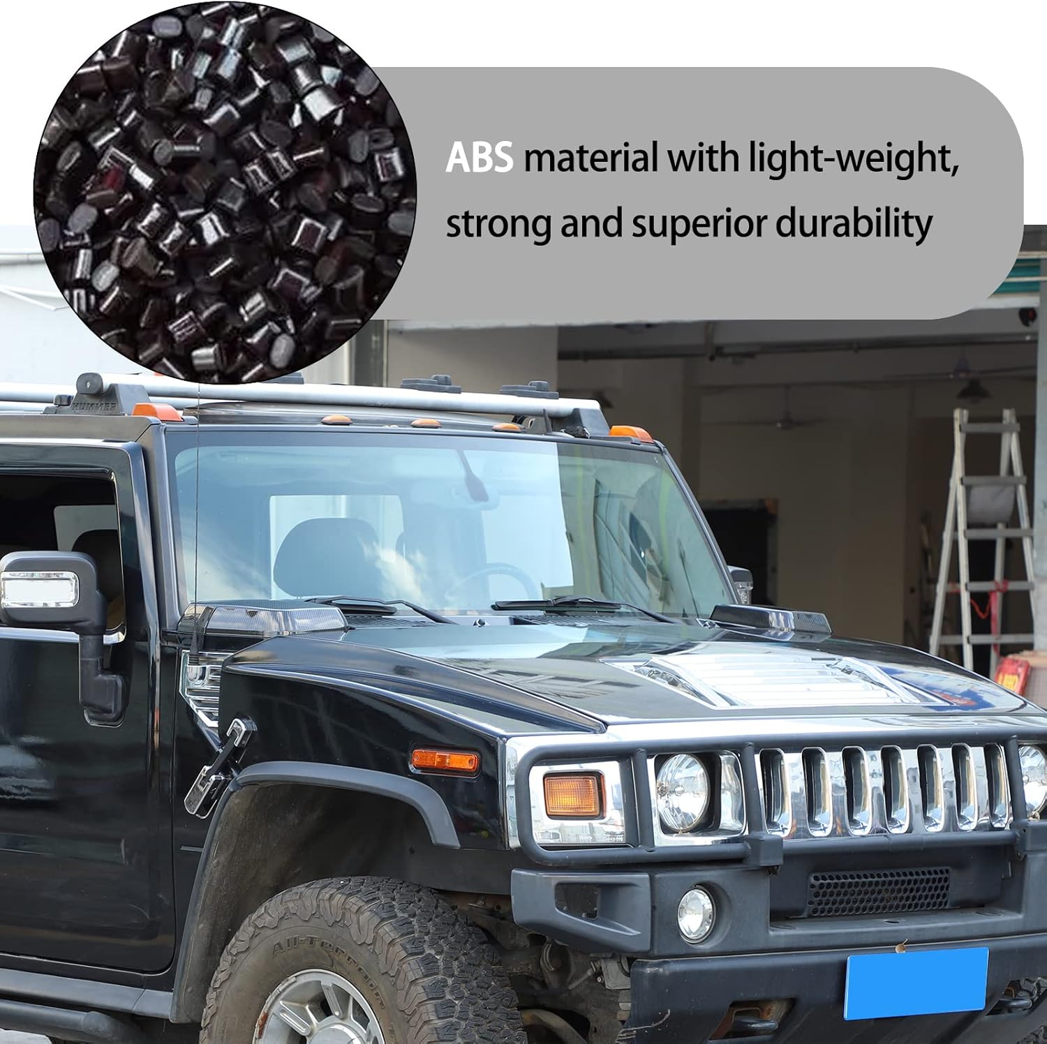 Side Air Intake Hood Vent Cover Compatible with Hummer H2 2003-2009,Hood Air Vent Outlet Wing，Vent decorative covers (2PCS) (Carbon fiber grain)