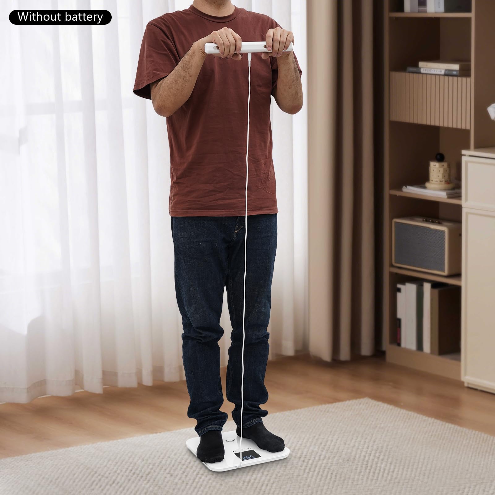 Balance Impédancemètre 8 Électrodes avec Bluetooth, Balance Analyse Corporelle avec Poignée, 28 Données: Poids IMC Masse Musculaire, 5 Segments Corporels, Écran LCD Couleur, 180kg, Blanc