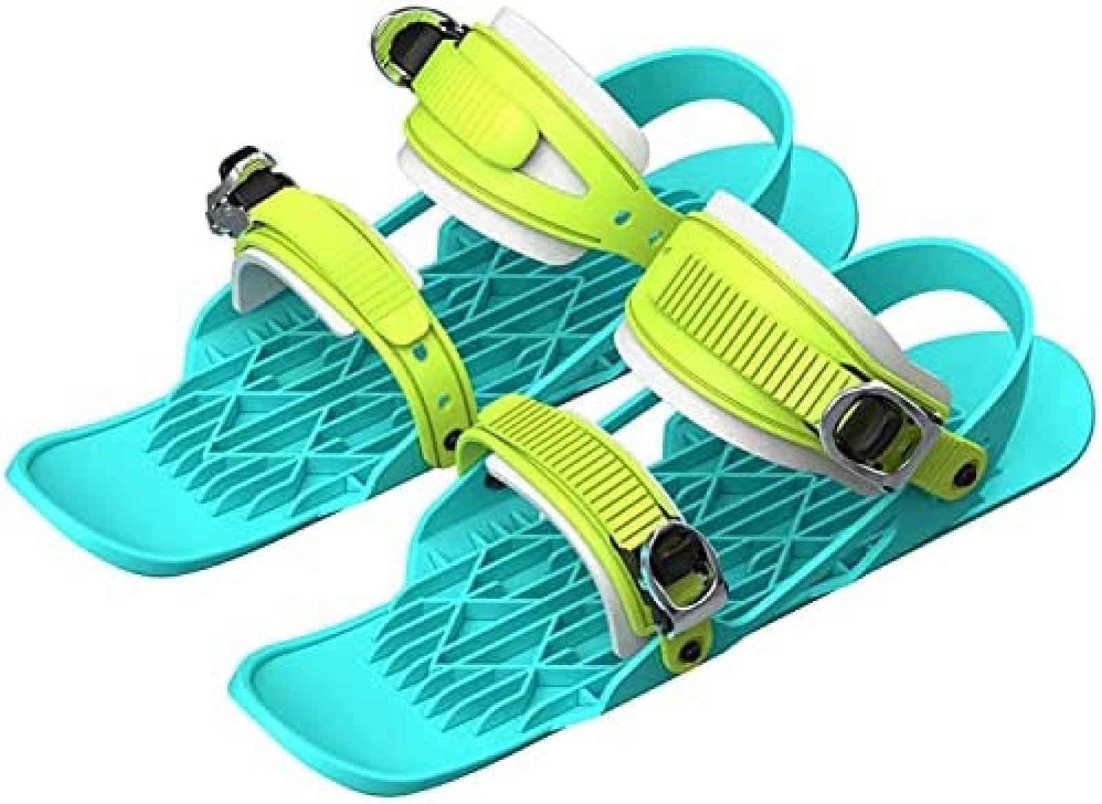 Mini łyżwy narciarskie regulowane - antypoślizgowe narty dla dorosłych na śnieg Skiboard Snowblades - uniwersalne narciarstwo sanki snowboard buty narciarskie, niebieskie, dziecięce