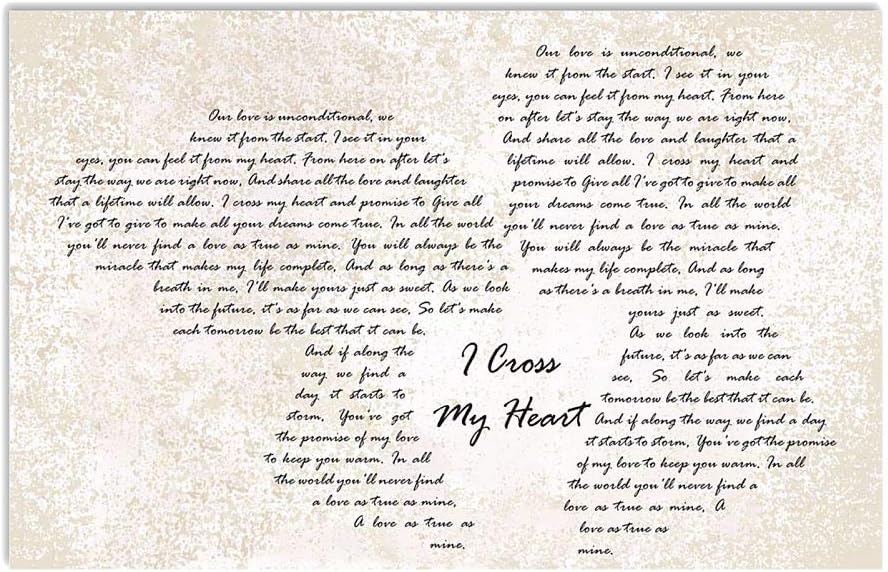 Amazon Com I Cross My Heart Lyrics Poster Print 24 X 16 Posters Prints i cross my heart lyrics poster print 24 x 16
