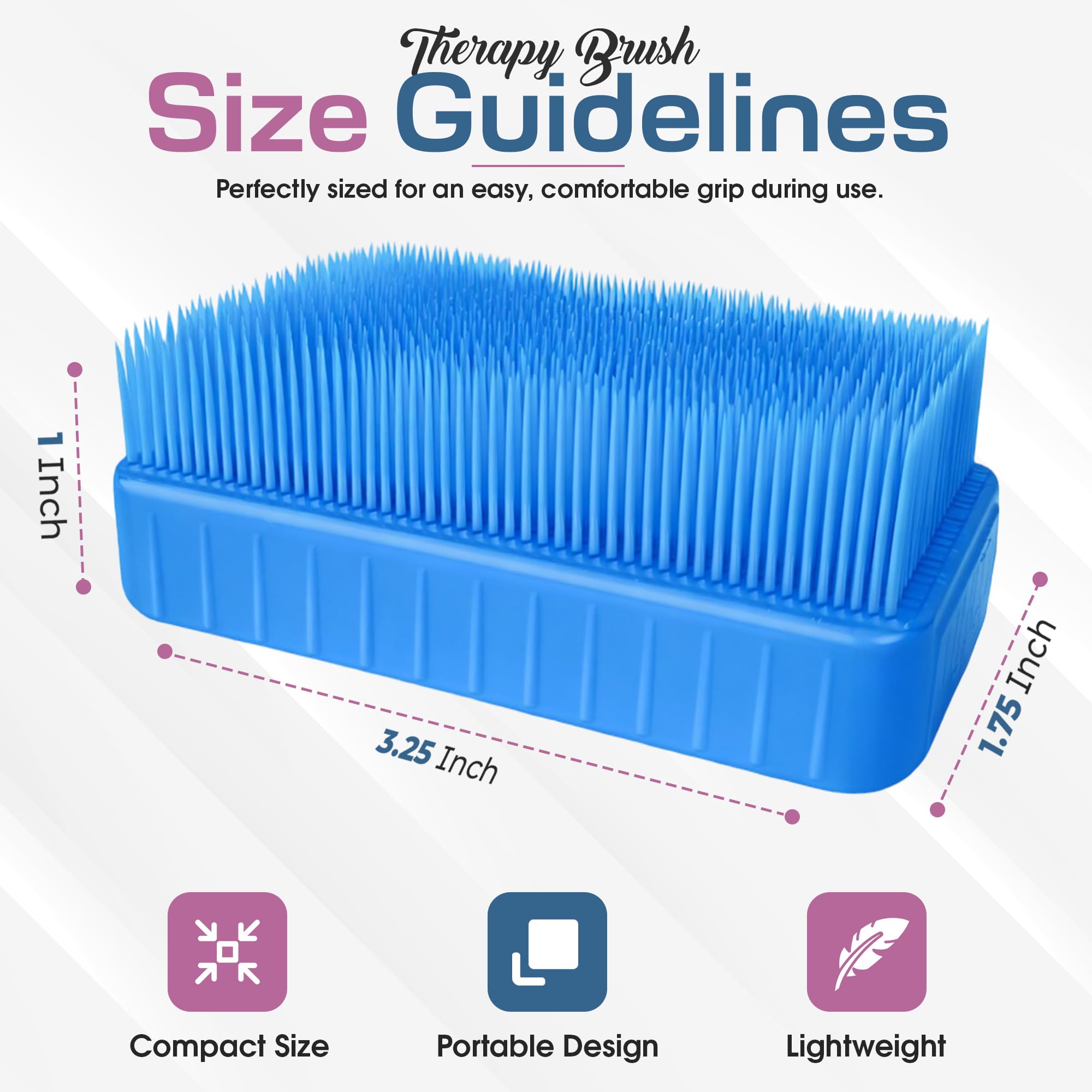 Wilbarger Method Therapy Sensory Therapressure Brush Blue/Pink/YLW 3PK — Amazon image 4