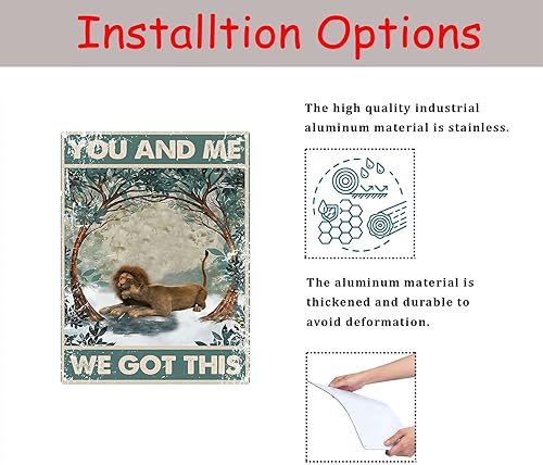 Miniatura 5 de Cartel de hojalata con texto en inglés You and Me We Got This (You and Me We Got This) Letrero de aluminio vintage, póster novedoso con pintura de
