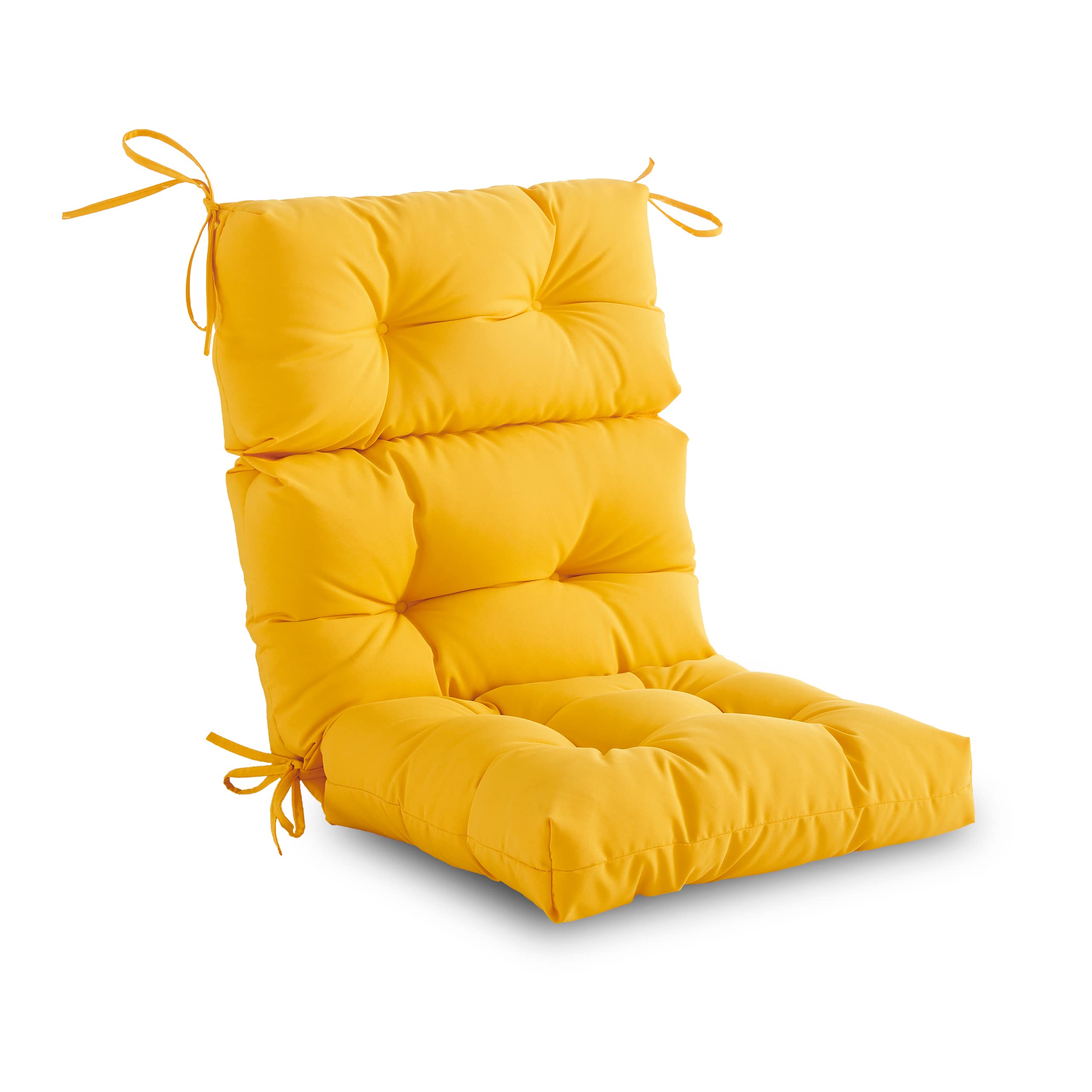 YOOZEKU Outdoor/Indoor High Back Chair Cushion,Waterproof All-Weather Stuffed High Rebound Foam Adirondack Chair Cushion,Seat/Back Chair Cushion for Outdoor Furniture,Yellow