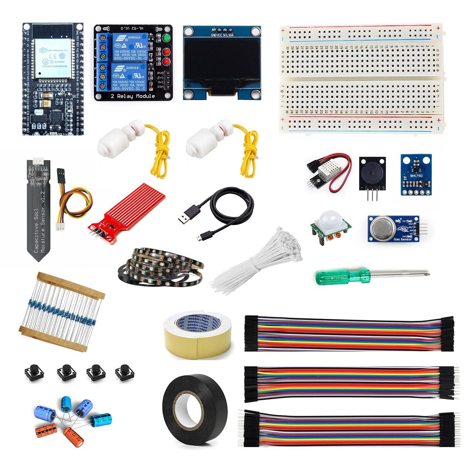 ESPHome IoT Smart Home Kit with ESP32 | Includes OLED Display, PIR Sensor, Water Level Sensors, Float Sensors, DHT11, and More for Home Automation & DIY IoT Projects