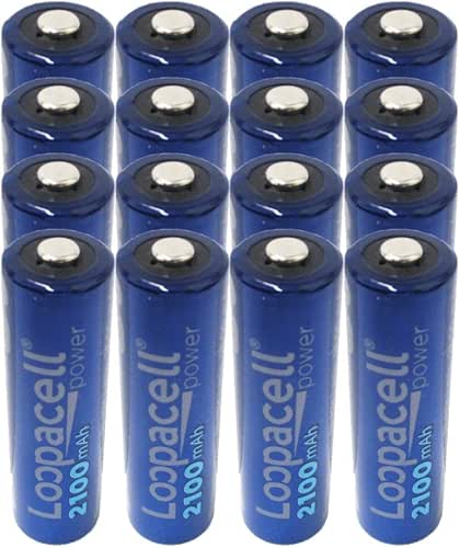 LOOPACELL AA Rechargeable NiMH Battery (Pack of 16) - 1.2V