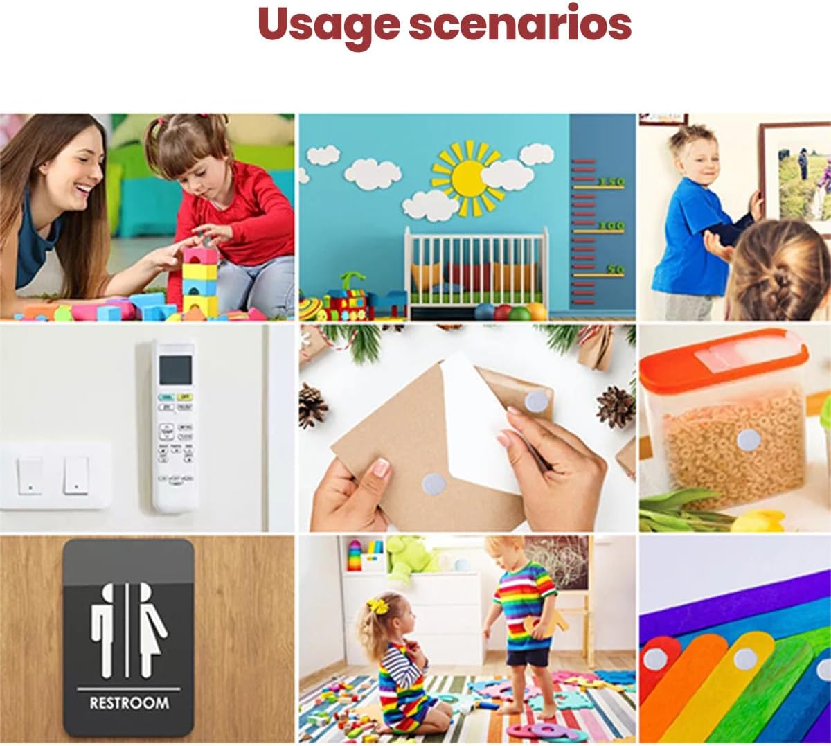 20Pairs Heavy Duty Hook and Loop Tape, 1x4 Inch Double-Sided Adhesive Strips, Strong Nylon Fabric Fasteners for Home, Office, and Outdoor Use, No Sew, White