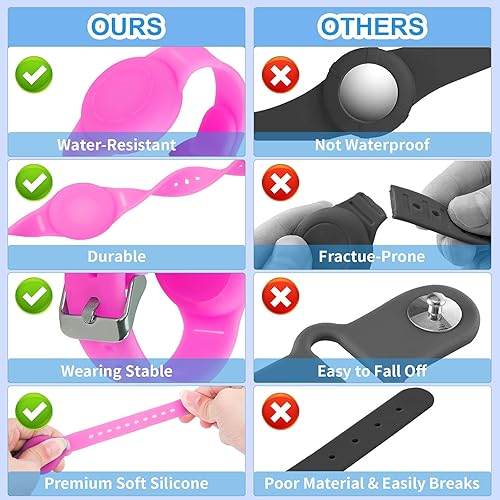 Miniatura 6 de SUPERNIGHT Paquete de 2 pulseras impermeables para niños, versión luminosa de silicona suave oculta, correa de reloj antipérdida de cobertura