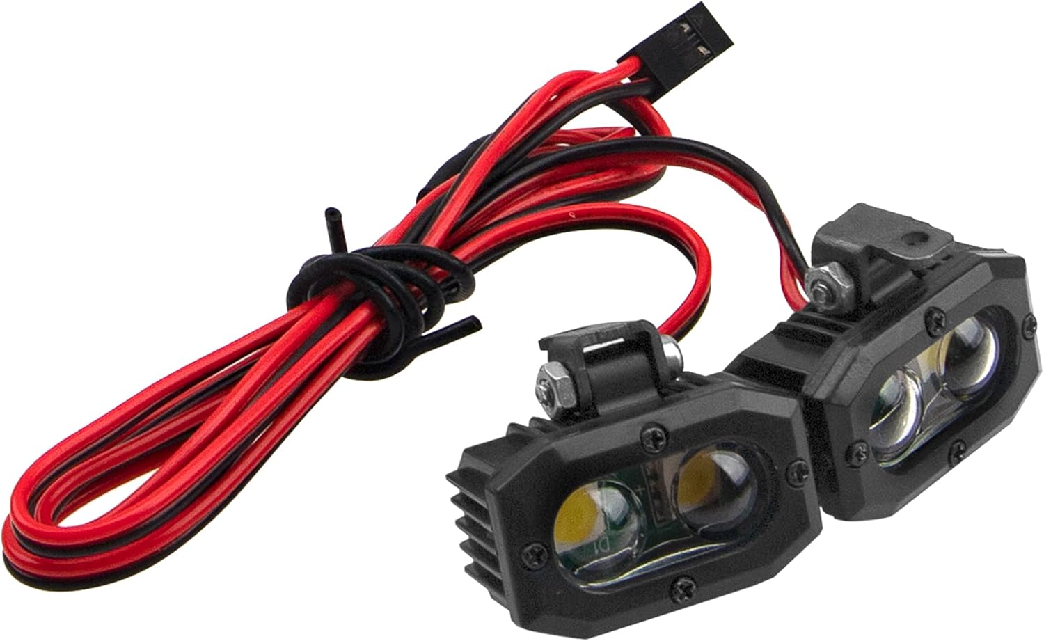 RC Crawler Bumper Light LED Headlight Spotlight w/Rectangular Cover Compatible with Traxxas TRX-4 Axial SCX10 90046 D90 CC01 Wraith Redcat Gen8 1/10 RC Crawler Car (2Leds)