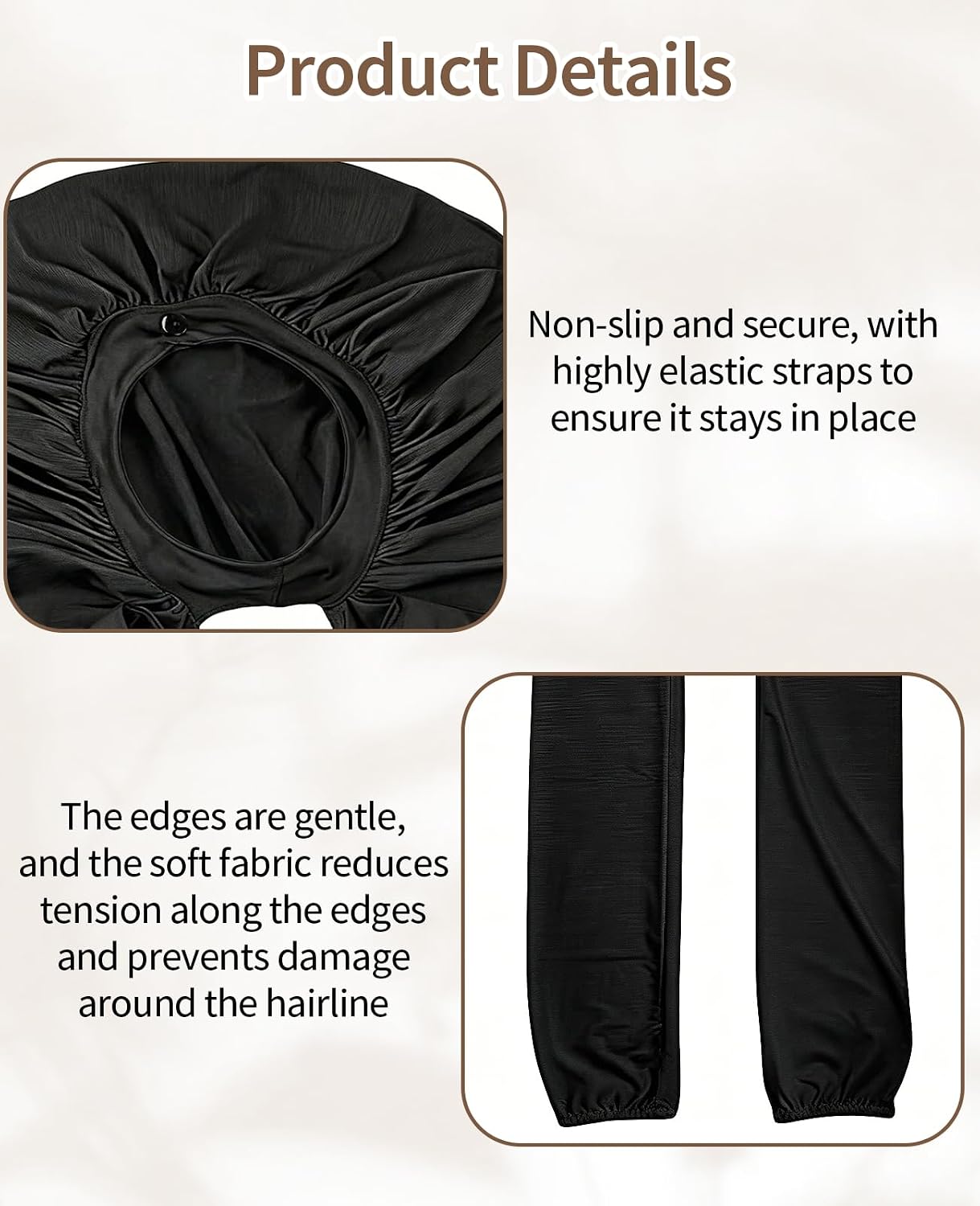 Braid Bonnet for Sleeping, 2 in 1 Protection Breathable Wrap for Long Hair, Braids Bonnets for Women