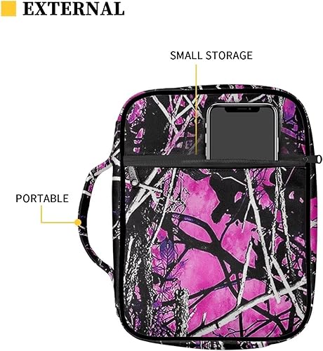 Miniatura 4 de Suobstales Fundas para la Biblia para mujereshombres, fundas para la Biblia, organizador de libros, bolsa de estudio con asa y cremallera, Camuflaje
