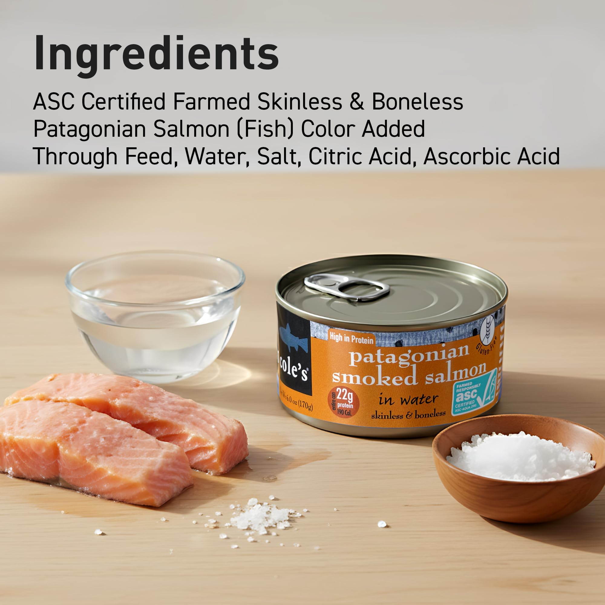 Amazon.com: COLES – Patagonian Smoked Salmon in Water – Applewood