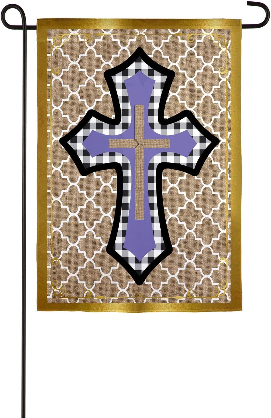 Evergreen Flag Beautiful Spring Easter Cross Burlap Garden Flag - 13 x 18 Inches Fade and Weather Resistant Outdoor Decoration for Homes, Yards and Gardens