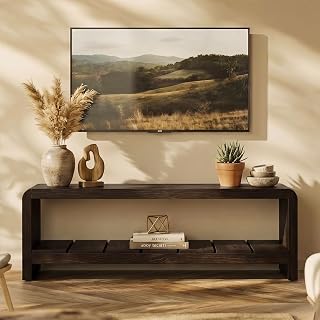 59.06" TV Stand for 55/60/65-Inch TVs, Farmhouse Media Console with Storage Shelf, Long Entertainment Center for Living Room, Bedroom, Black Brown
