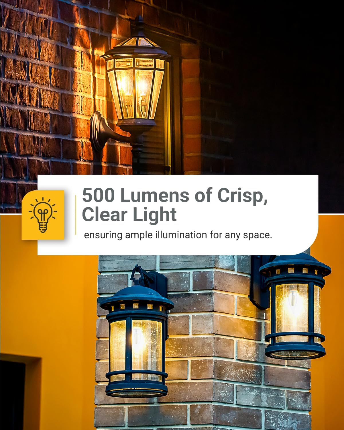 Sunco 10 Pack Dusk to Dawn Candelabra CA11 LED Light Bulbs Outdoor, 5W Equivalent 40W, CRI90 2700K White, Candle Flame Tip, Photocell Sensor, Decorative Filament, 500 Lumens, E12 Base UL