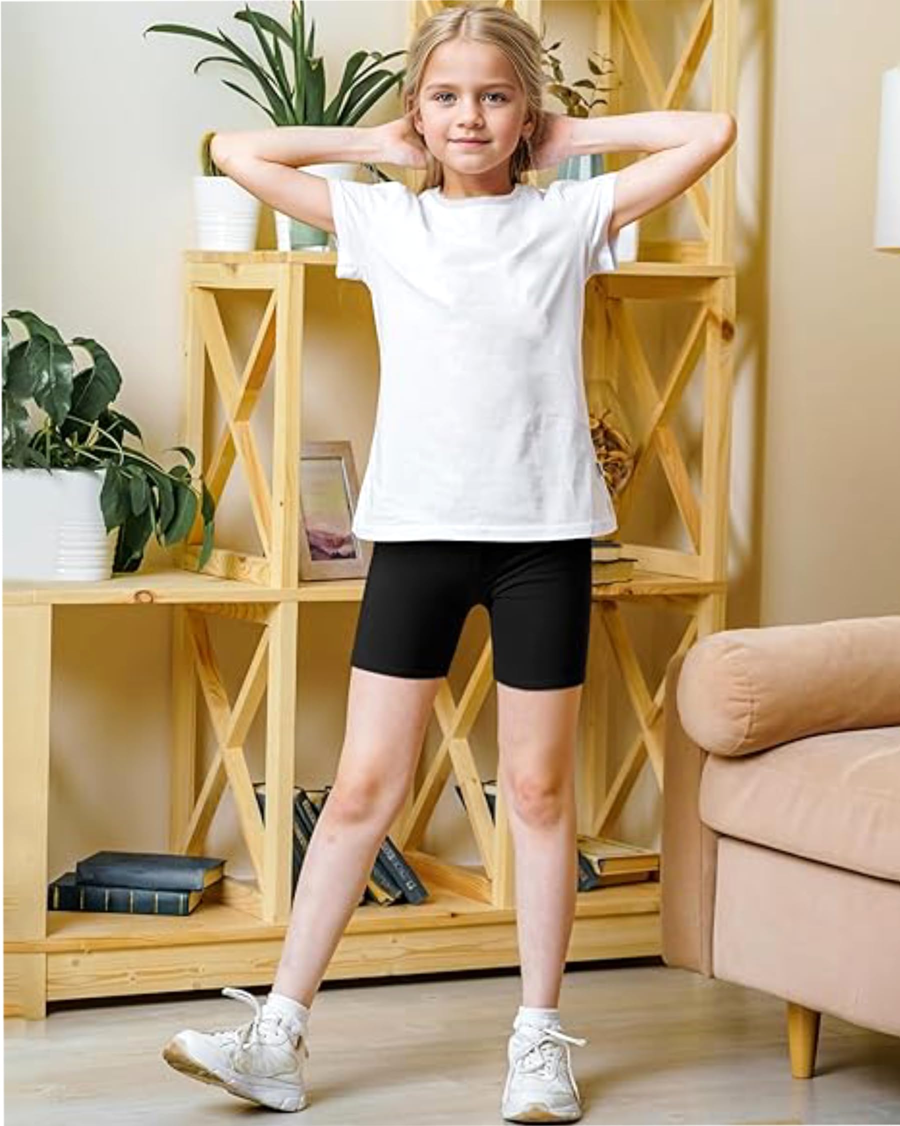 Khwaish Store Girl's & Boy's Cotton Cycling Shorts Stretchable Workout Yoga Mid Thigh Length Boyshorts Underwear. Pack of 2, Size (14 – 15 Year) Black - Image 3 thumbnail