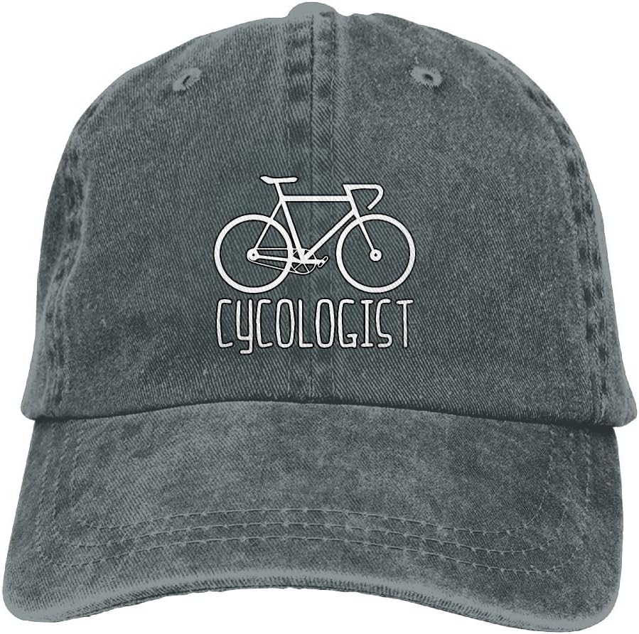 Unisex Washed Cycologist Funny Psychology Biking Cyclist Casual Denim Baseball Cap Adjustable Hunting Hat