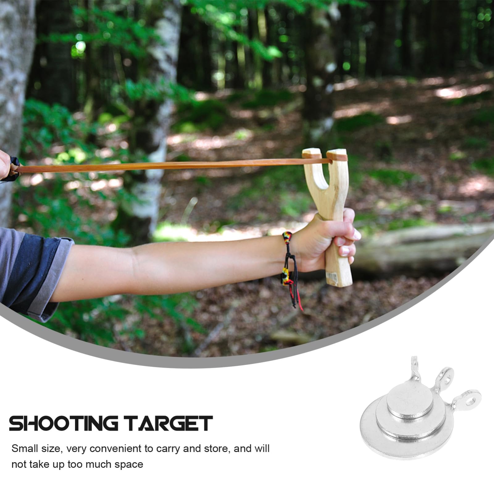 FOMIYES 6Pcs Manganese Steel Archery Targets, Precision Practice Tool, Weather-Resistant Shooting Plates for Skill Improvement, Silver