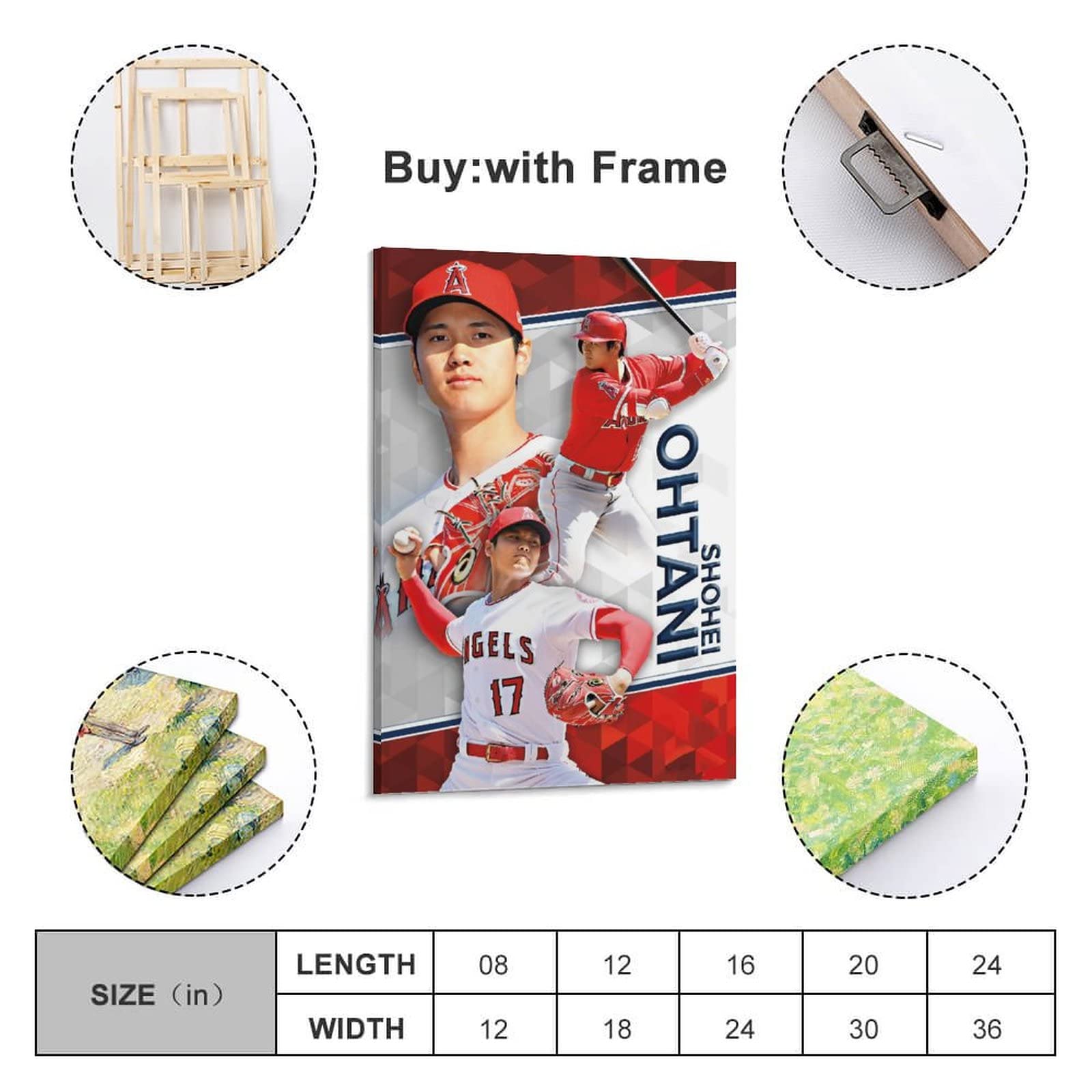 Amazon.co.jp: 大谷翔平野球の名選手ポスター キャンバス ポスター