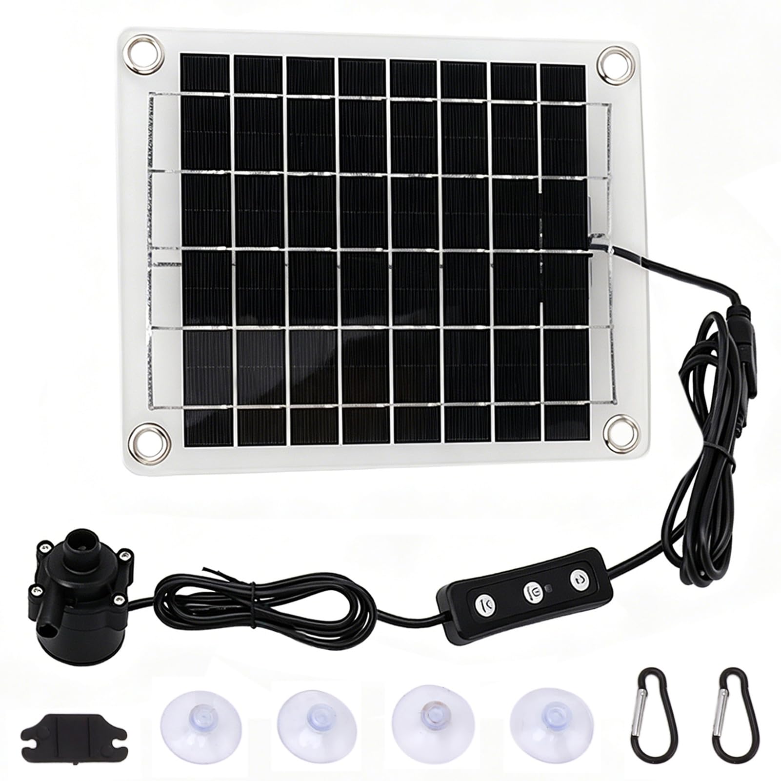 Bomba De Fuente Solar, 20W DC 12 V Panel Solar Bomba De Agua Kit De Fuente Sumergible Ajustable Con Elevación De Agua De 5 Metros/16.4 Pies Para Bañera De Aves Riego De Peces Estanque De Jardín